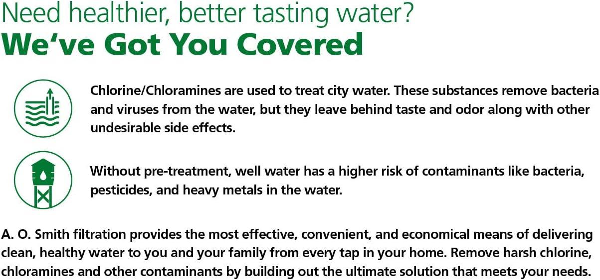 A. O. Smith Whole House Water Filter - Removes 96.9% Chlorine Taste & Odor