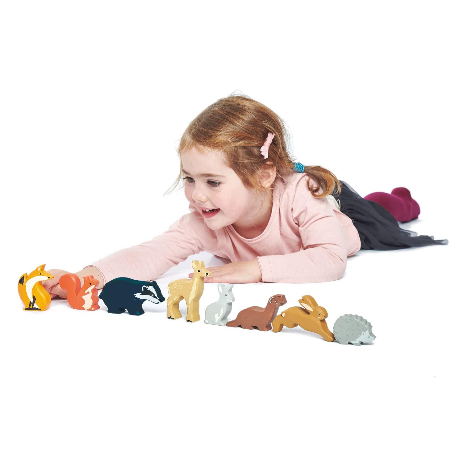 Woodland Animals Wooden Play Set with Display Shelf