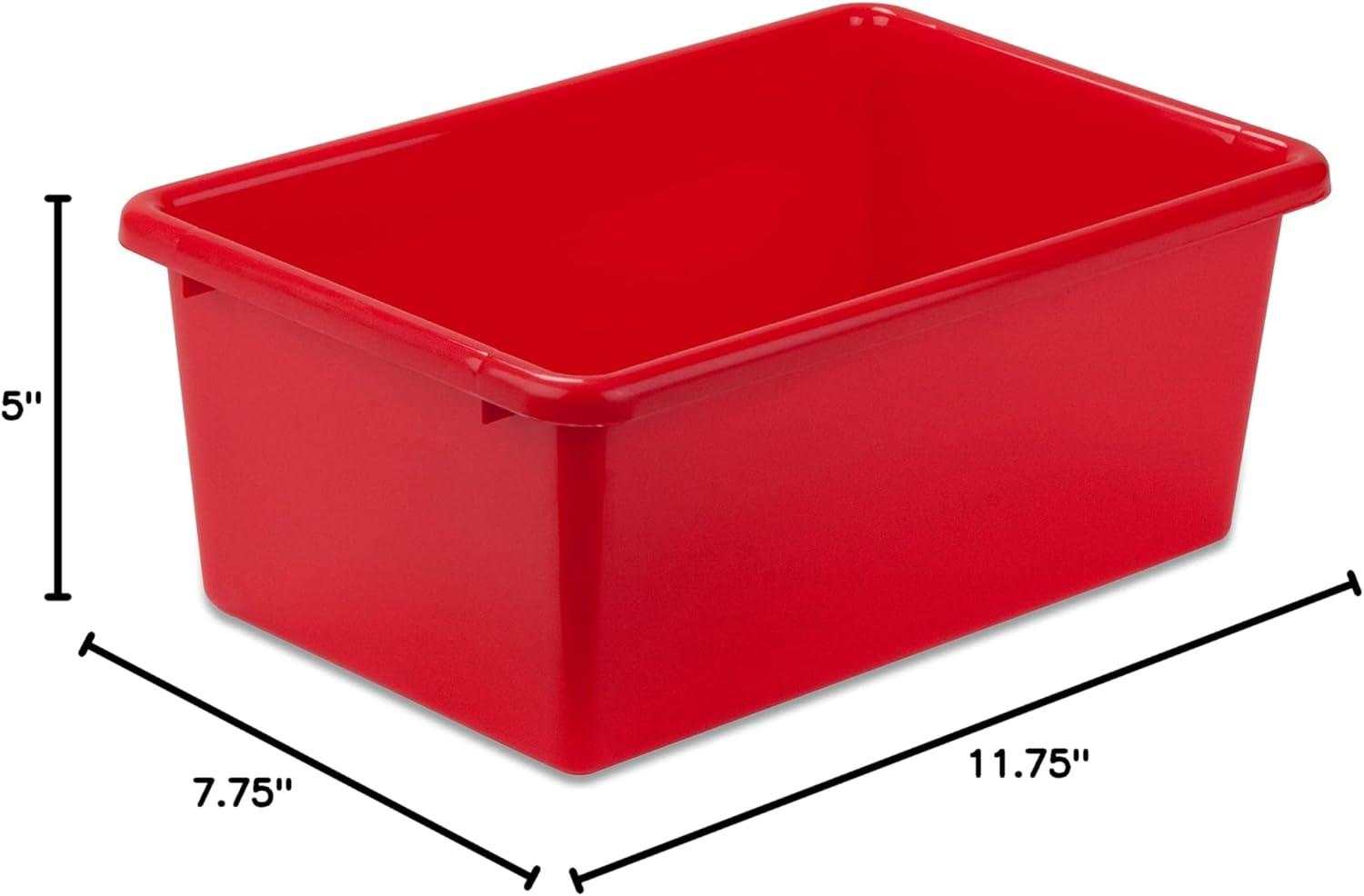 Small Red Stackable Plastic Storage Bin