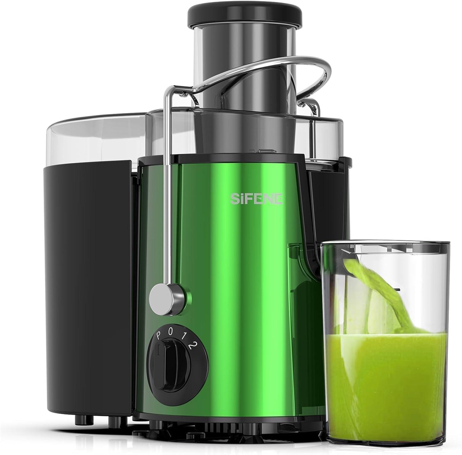 SiFENE 800W Stainless Steel Centrifugal Juicer with Pulp Receptacle