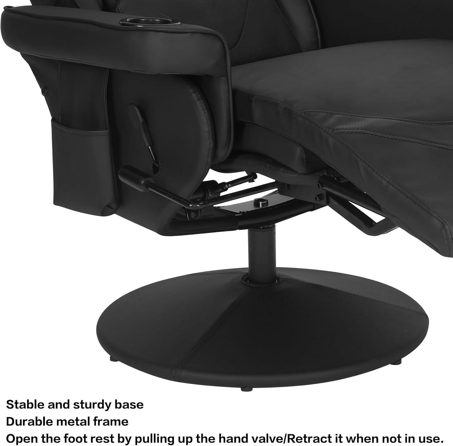 Queen Throne Video Gaming Chair Ergonomic Recliner Racing Chair, High Back Swivel Chair with Footrest and Adjustable Backrest, Lumbar Support, Headrest and Cupholders, Pink White