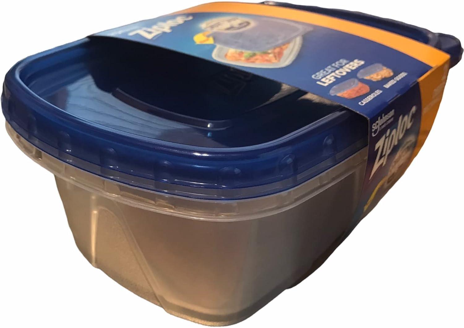 Ziploc® Brand, Food Storage Containers with Lids, Smart Snap Technology, Large Rectangle, 2 ct