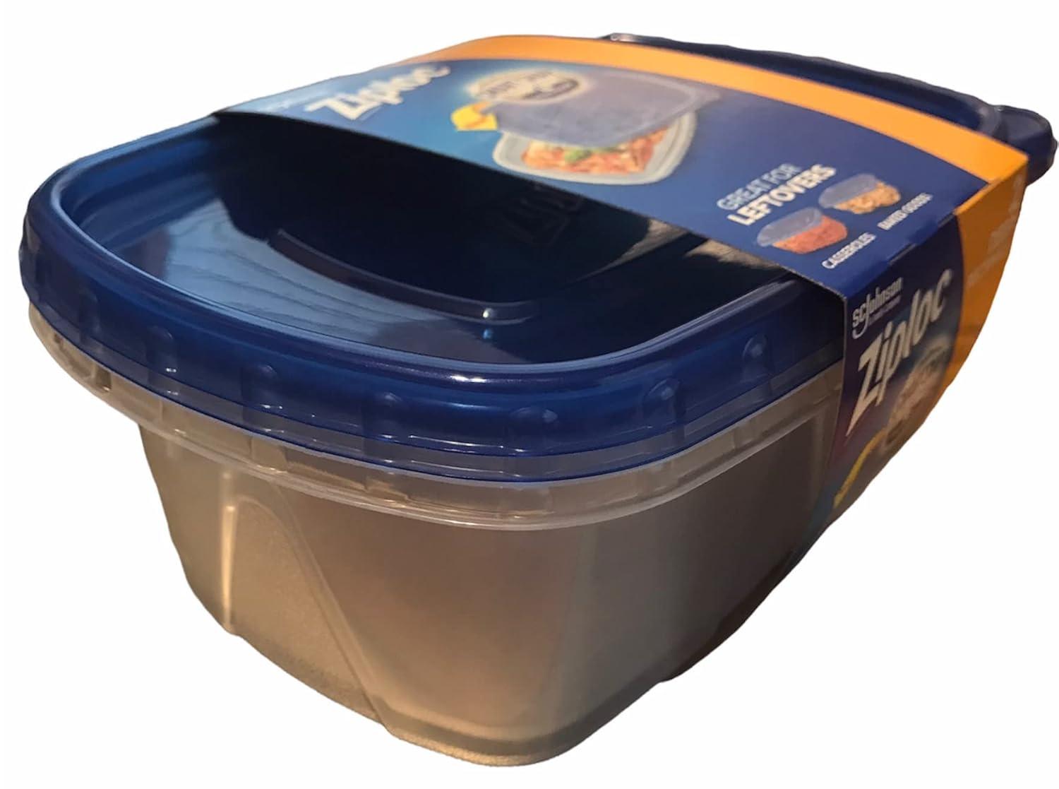 Ziploc® Brand, Food Storage Containers with Lids, Smart Snap Technology, Large Rectangle, 2 ct