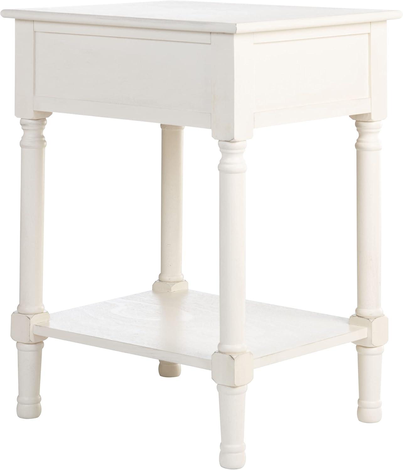 SAFAVIEH Peyton French White Rectangle Wood Storage End Table (19 in. W x 15.8 in. D x 26 in. H)