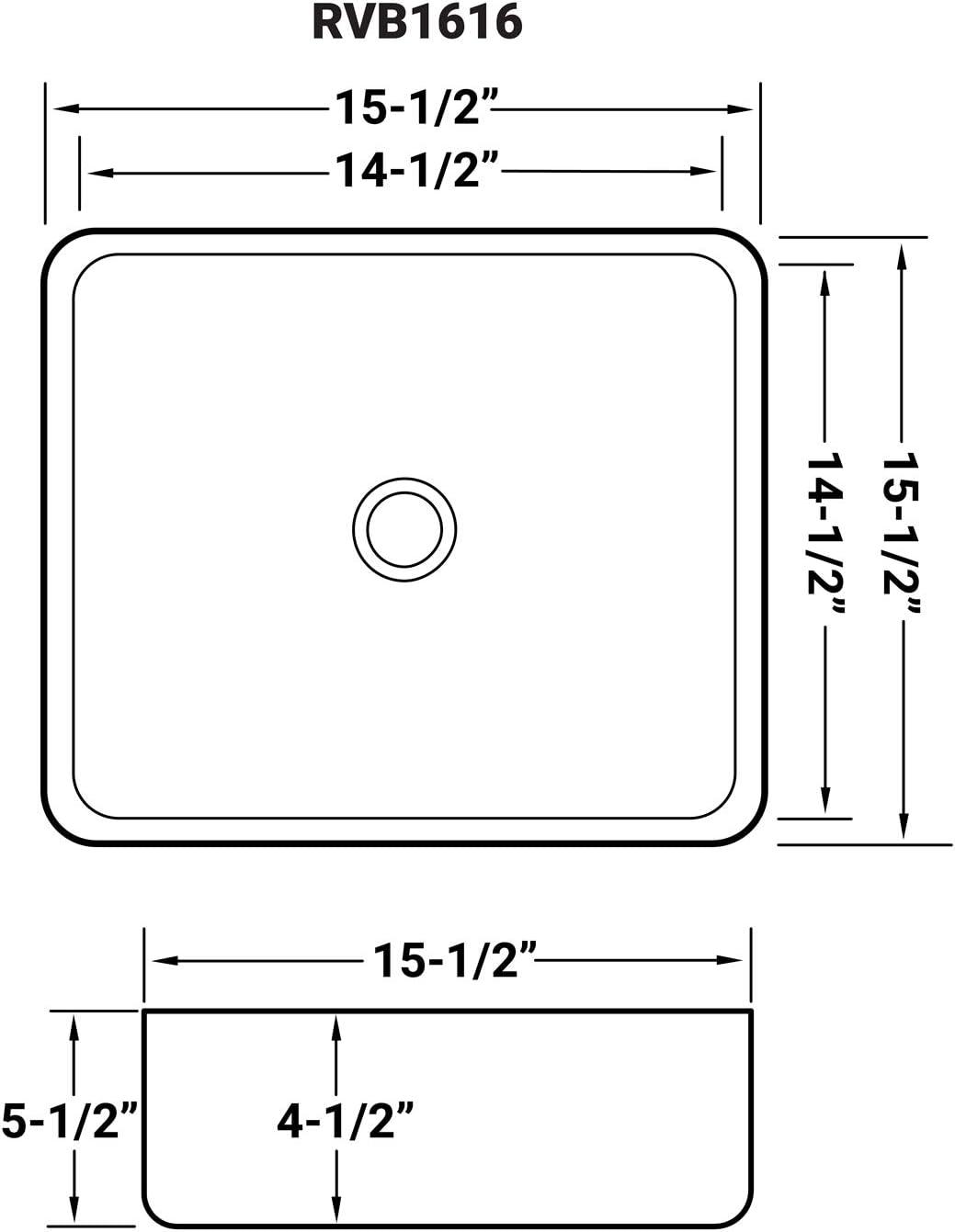 White Ceramic Square Above-Counter Vessel Sink