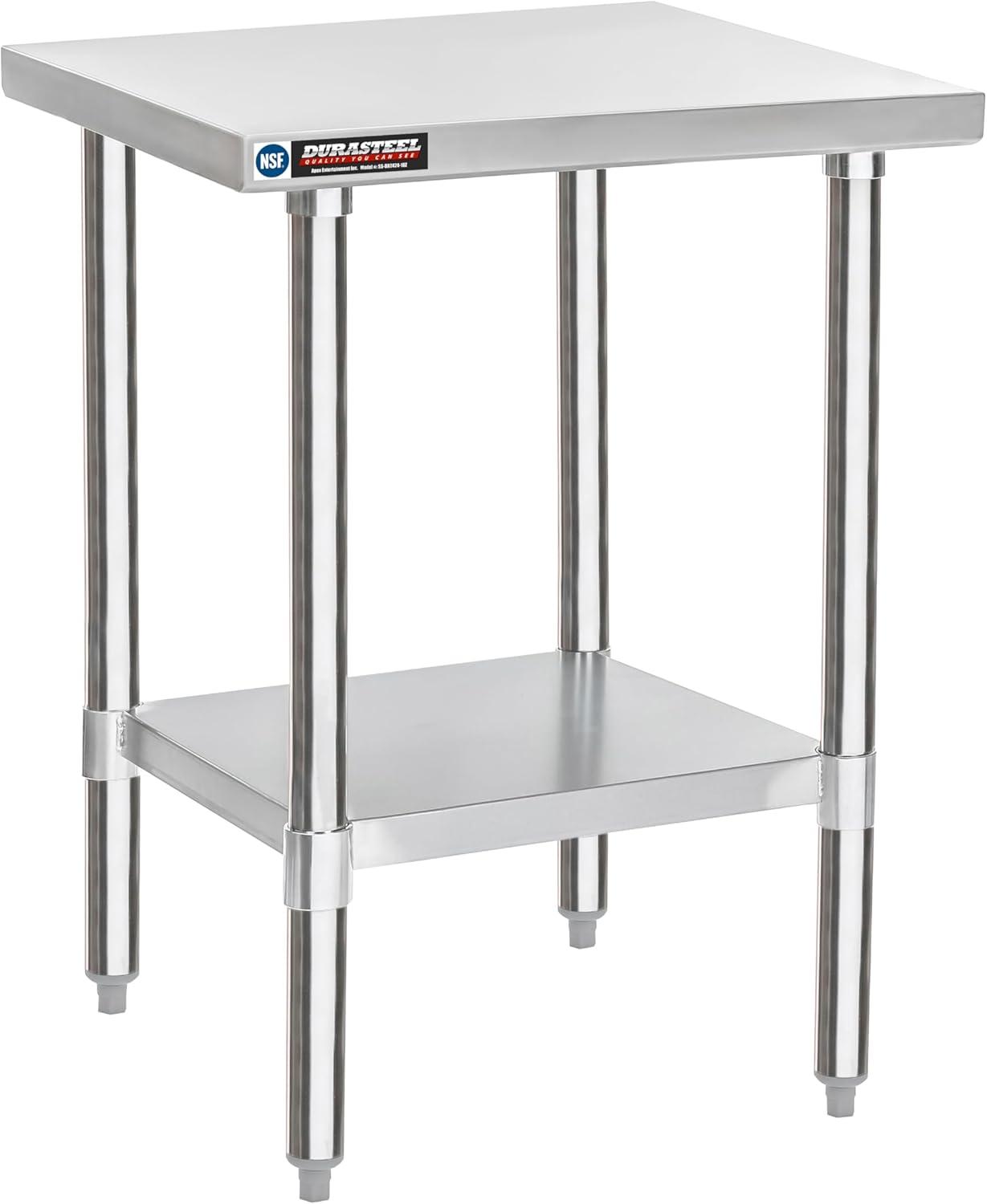 30 x 48 Inch Commercial Stainless Steel Workbench Table with Adjustable Under Shelf - NSF Certified