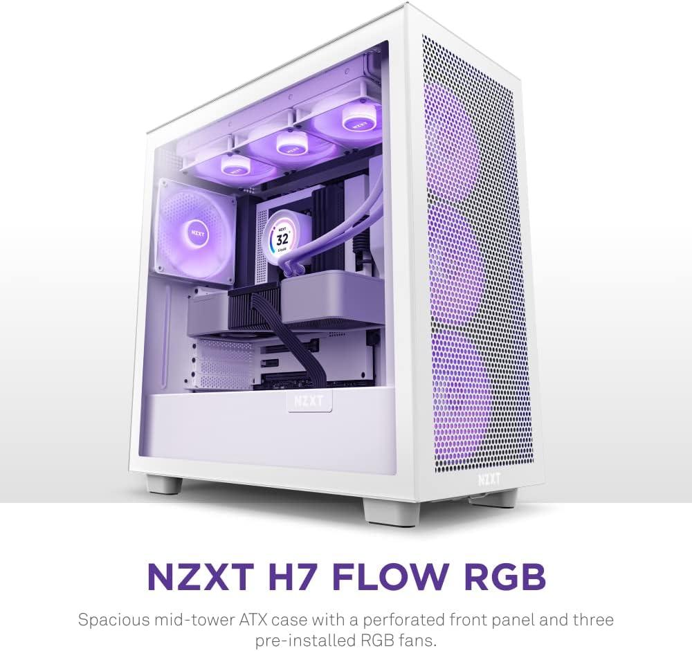 White Mid-Tower ATX Gaming Case with Tempered Glass