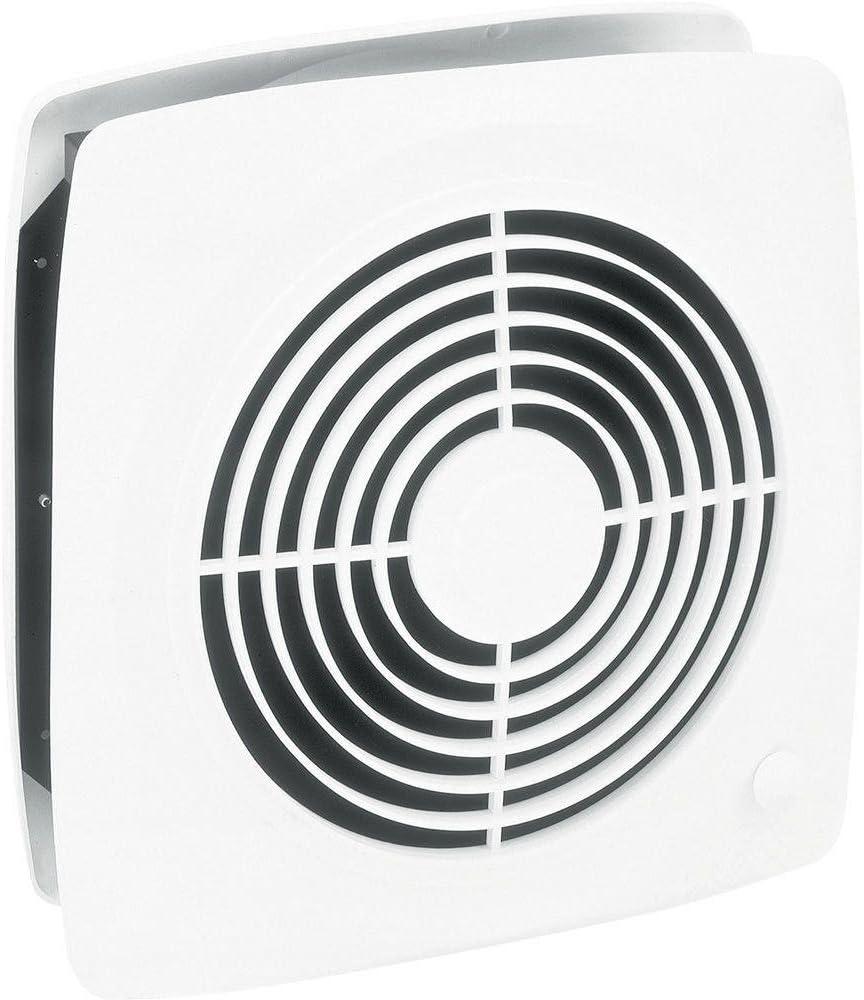 Broan 511 Room-to-Room Wall Utility Fan, 8-Inch 180 CFM 3.5 Sones, White Square Plastic Grille