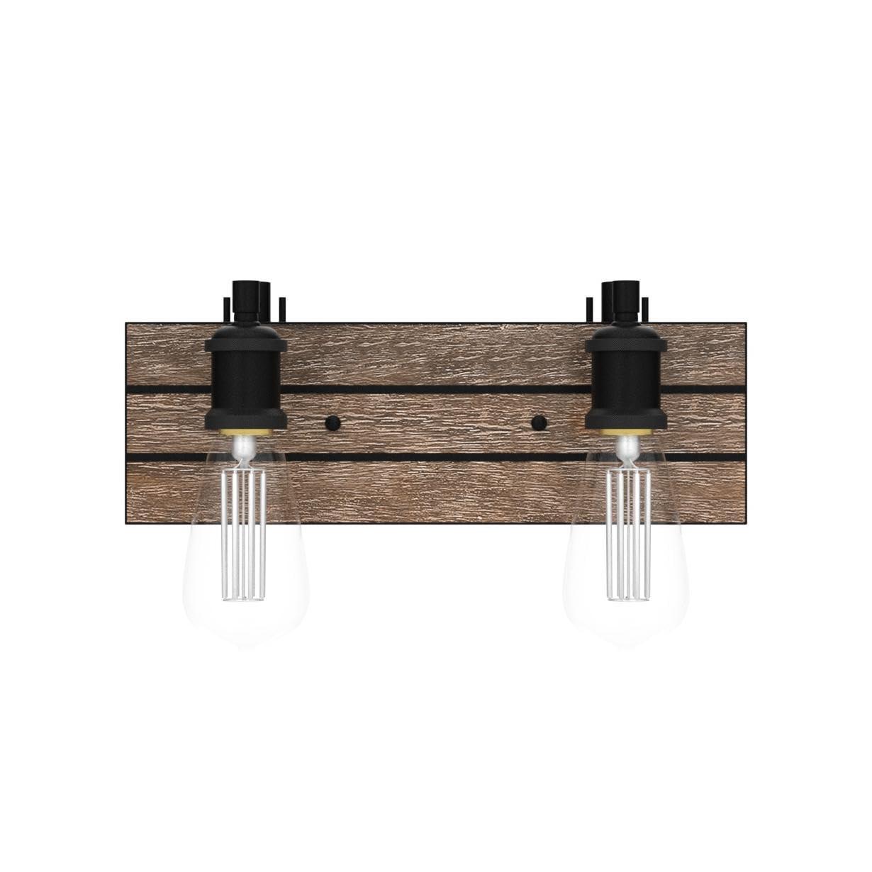 LNC 2-Light Vanity Lights Rustic Wall Sconces Wood Indoor Wall Lights