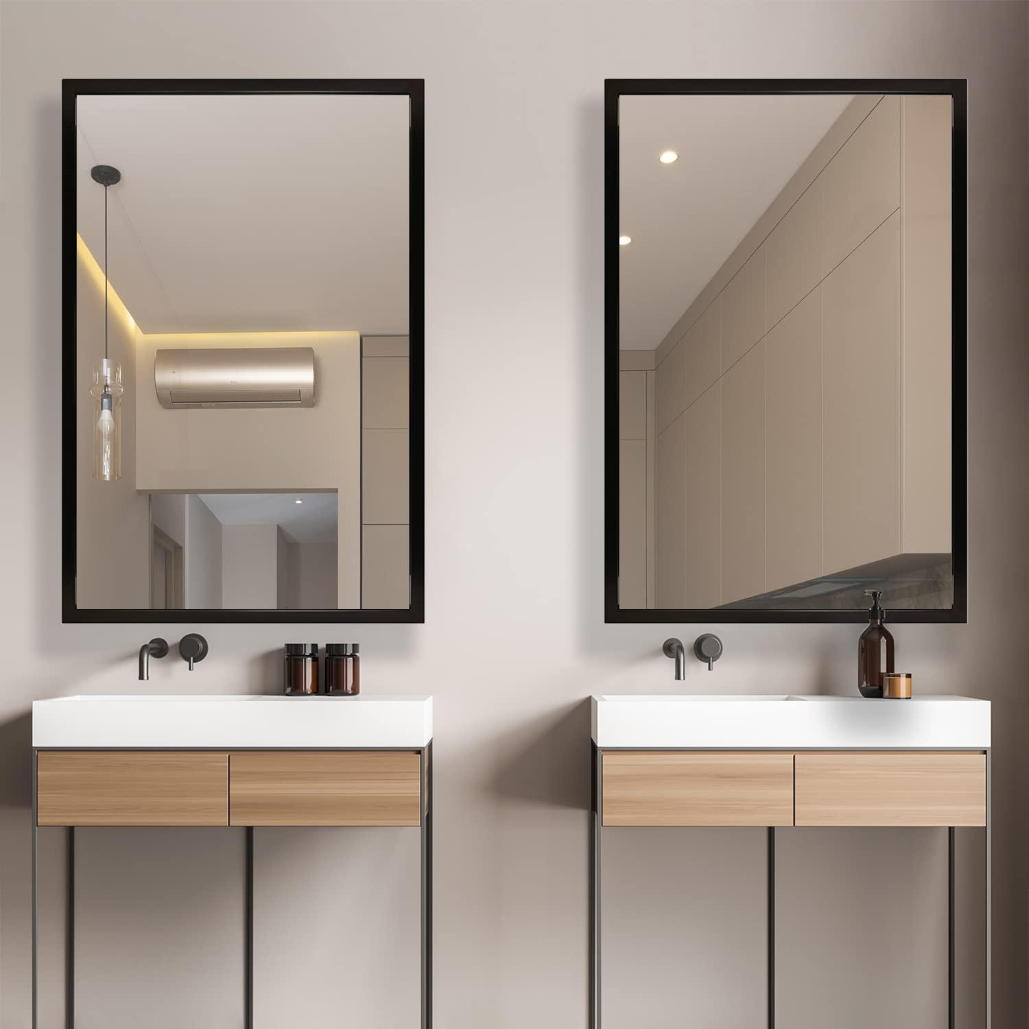 20x30 Black Rectangle Wall Mirror