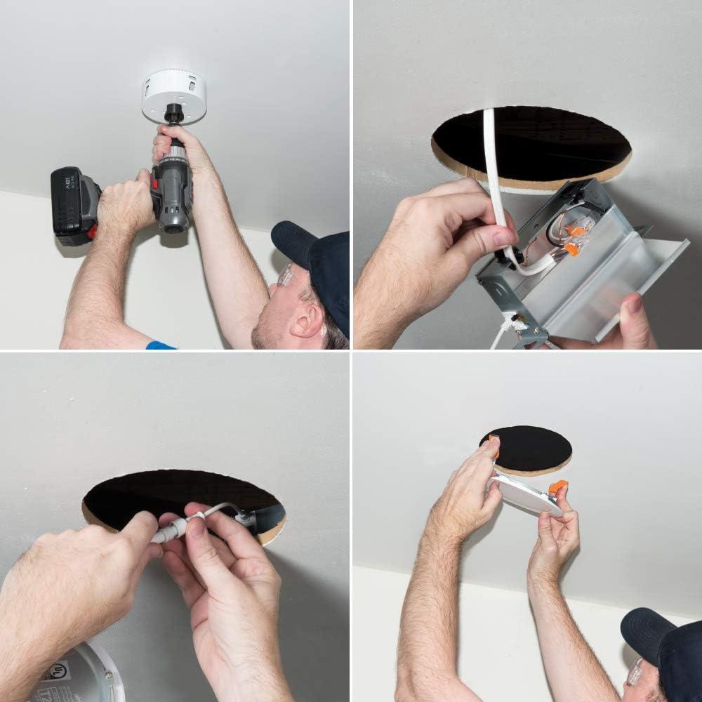 HLB6 Series 6 in. 2700K-5000K Selectable CCT Integrated LED Downlight Recessed Light (1-Quantity) with Round 2 Trims