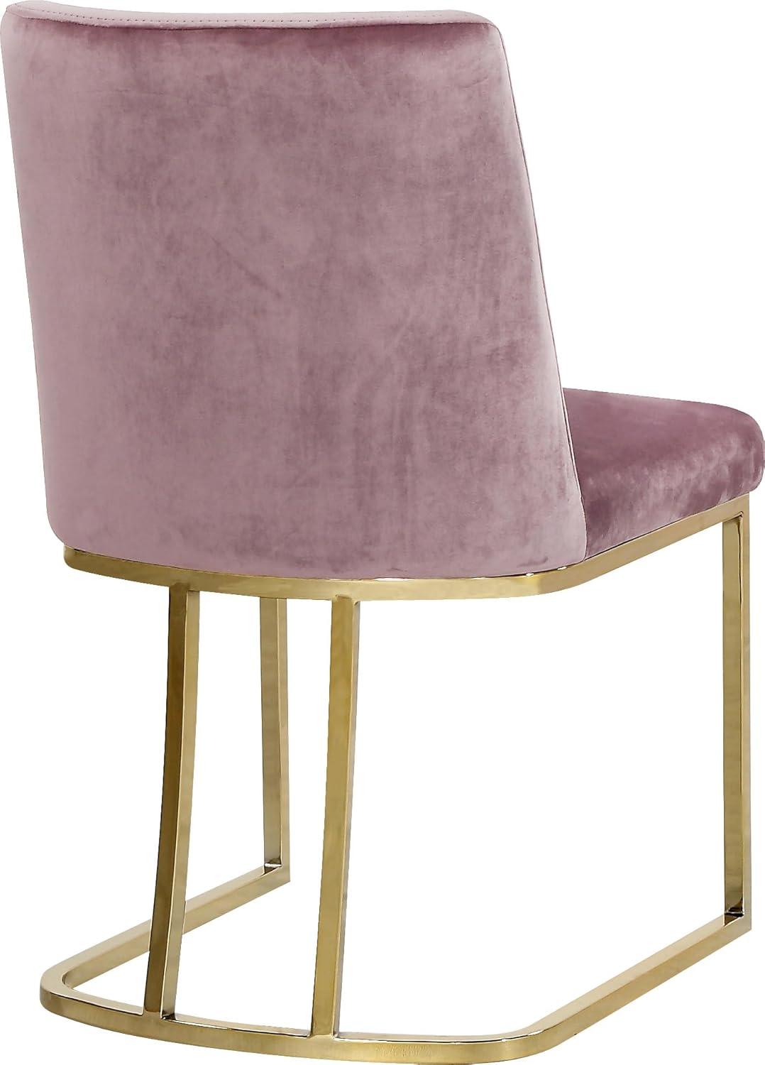 Meridian Furniture Heidi Pink Velvet Dining Chair (Set of 2)