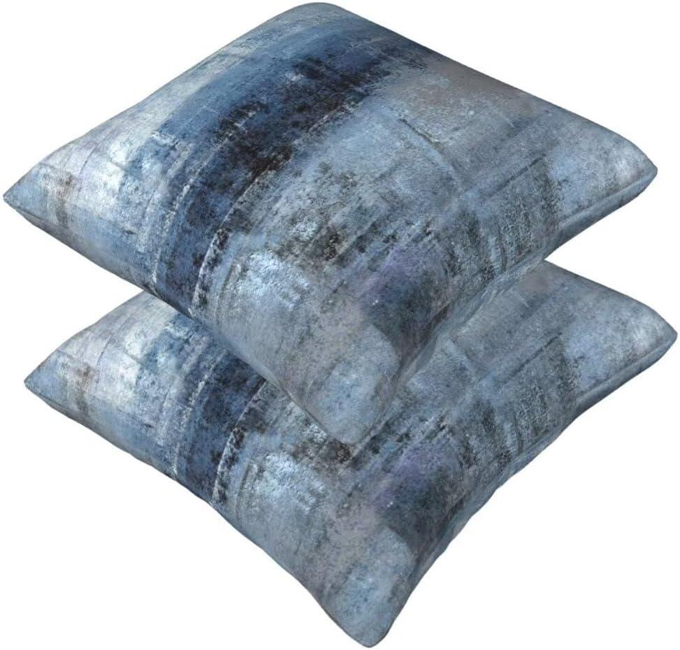 Blue and Gray Abstract Art Polyester Euro Pillowcase Set