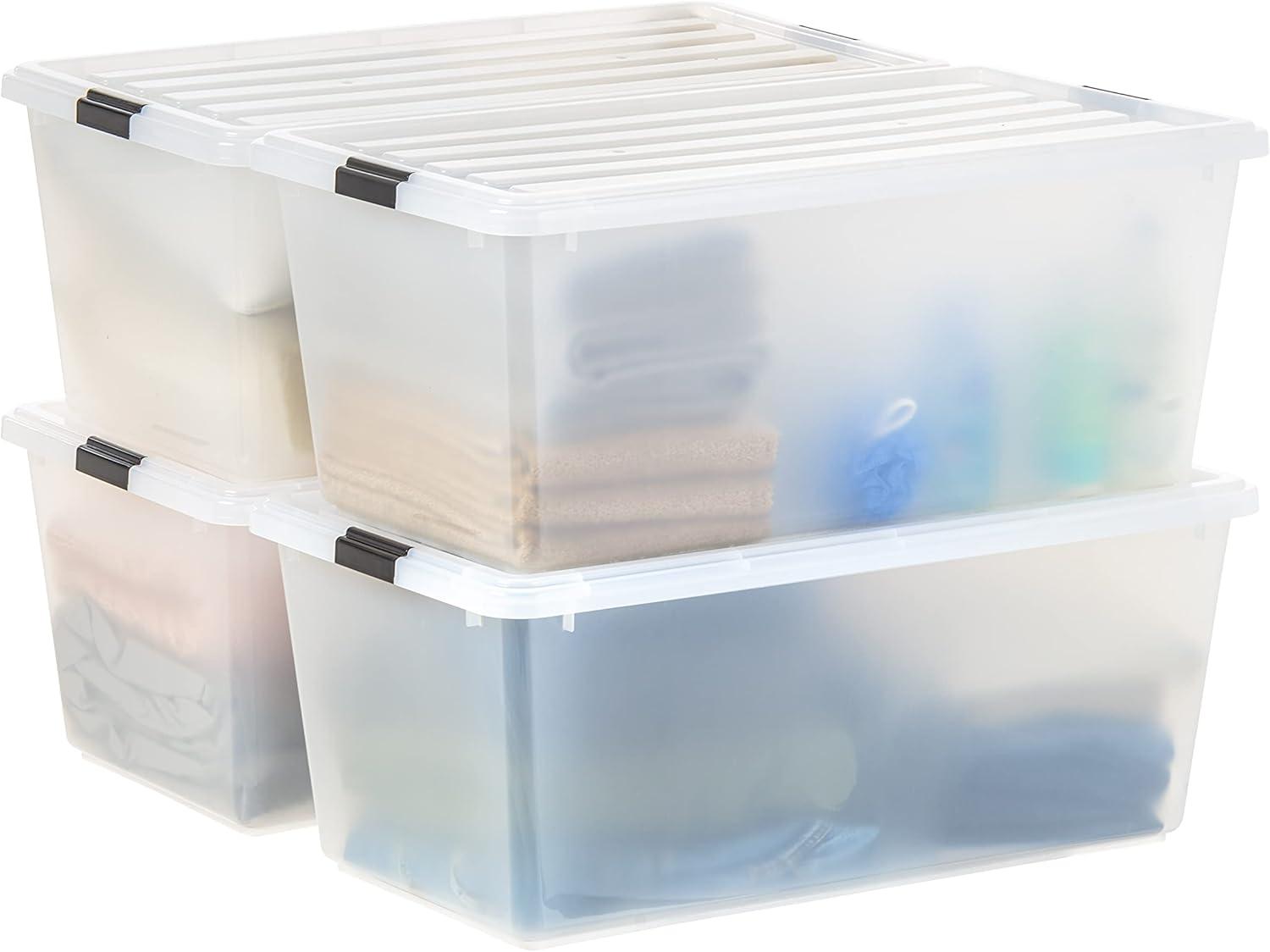 IRIS USA 45/68/91/144qt Plastic Storage Bins with Lids