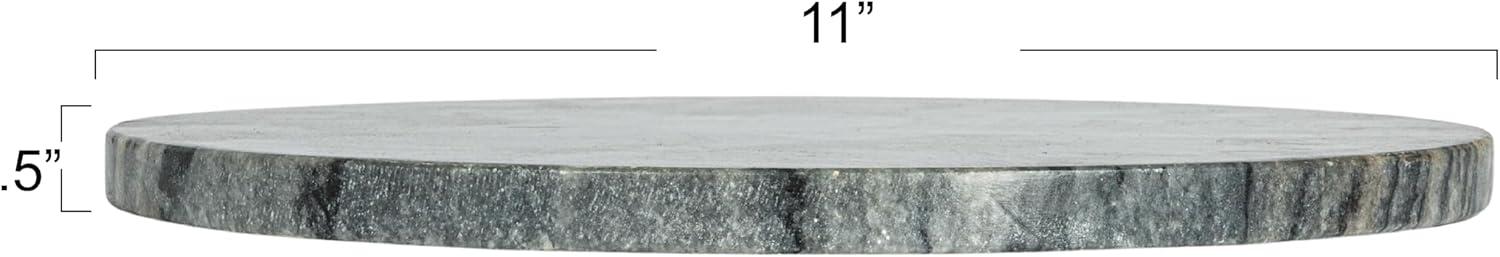 11 in. Gray Marble Round Cheese and Cutting Board