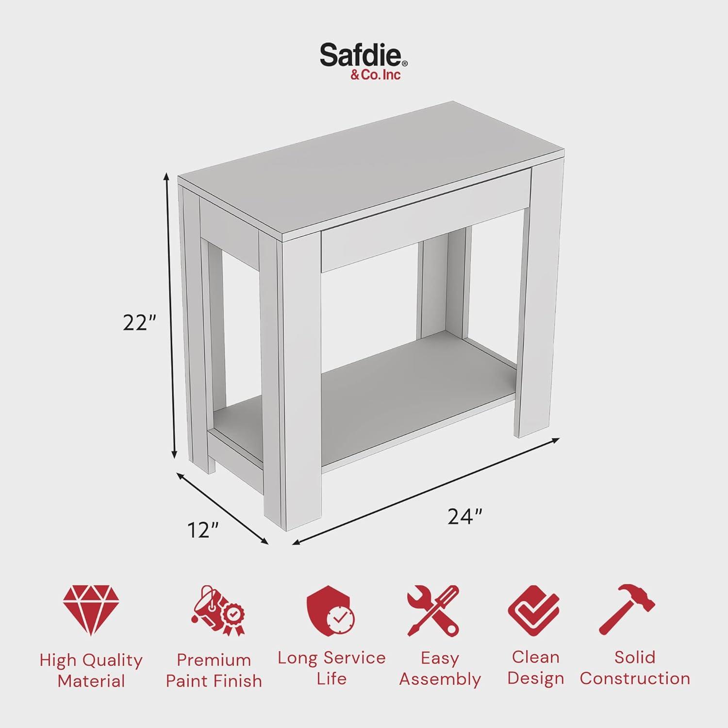 TJVNLDE & Co. - Dark Gray Night Stands for Bedrooms  Metal Small Tables for Small Spaces  Use As    End   or Bedside Tables  with Secret Top Drawer  11.4 x 20 x 24 Inches