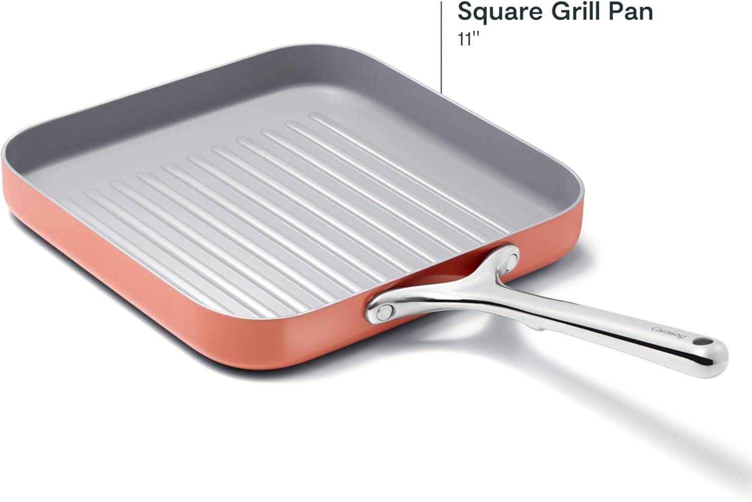 Caraway Home 11.02" Nonstick Square Grill Fry Pan