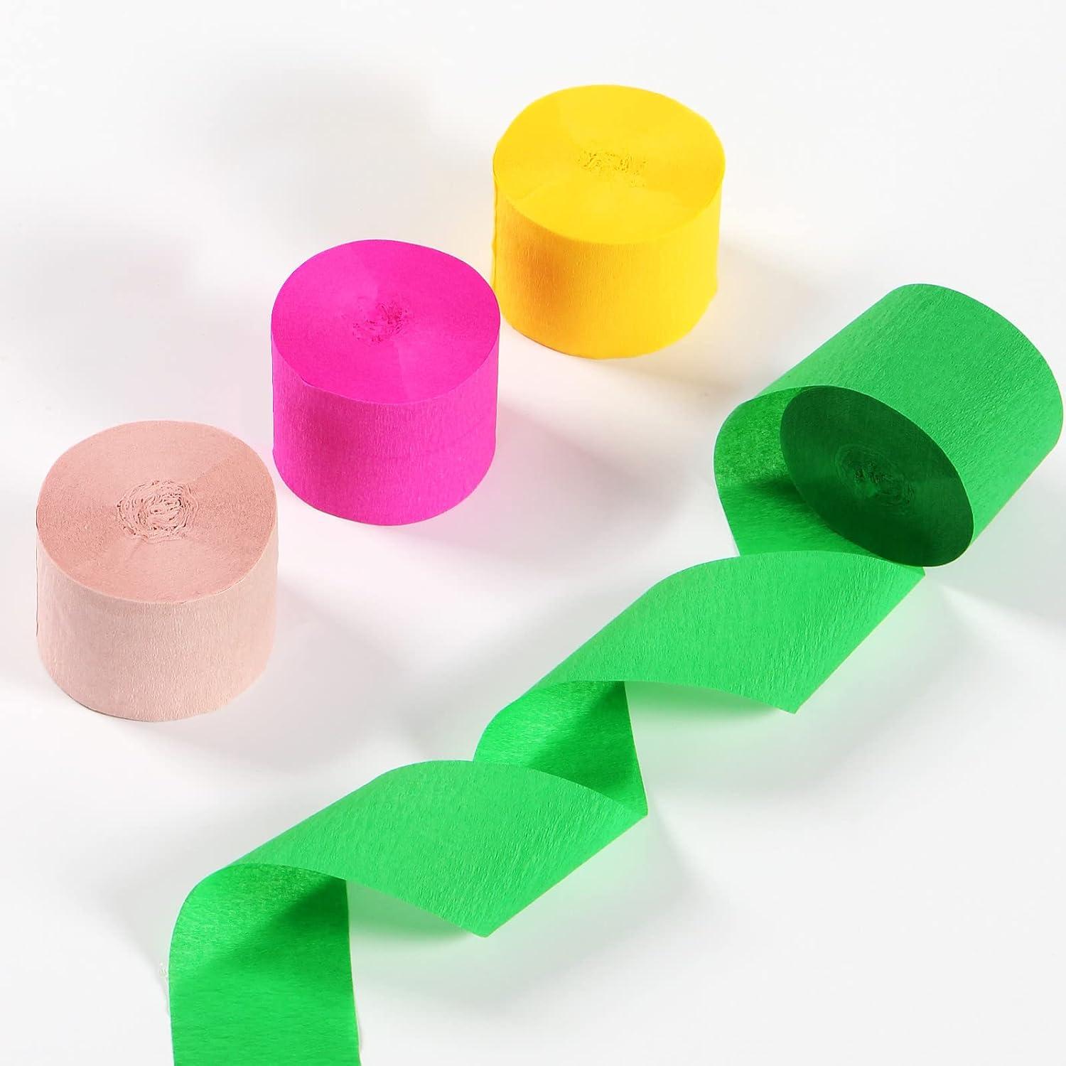 Hawaiian-Themed Pool Party-Decorations Streamers - 8 Rolls Tropical Jungle Aloha Birthday Supplies Bachelorette Crepe Tissue Paper Banners,Summer Beach Baby Shower Backdrop Garland Decor Panduola