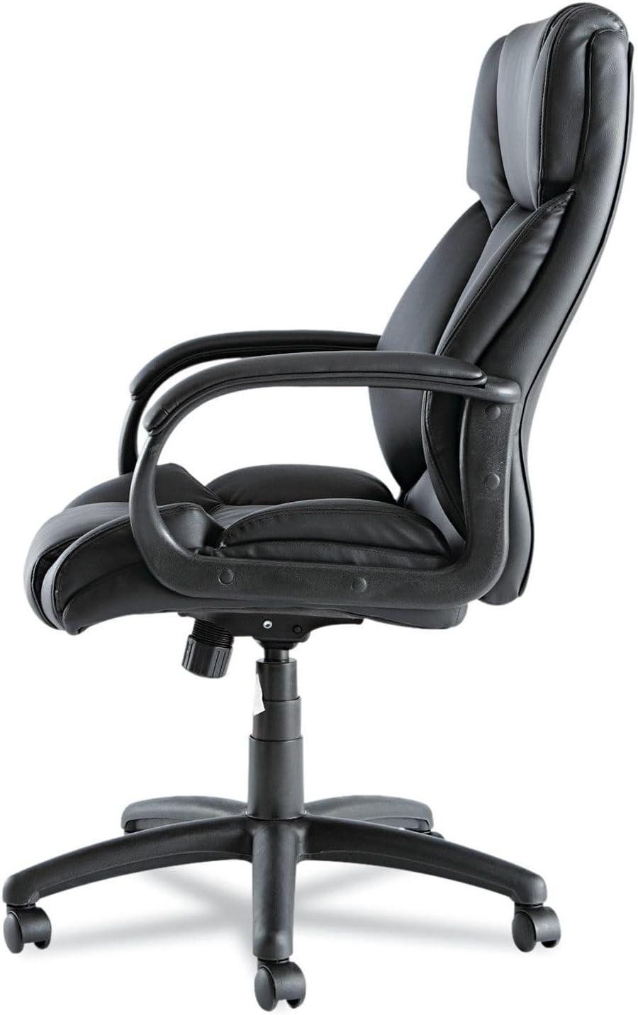 Black Leather High-Back Swivel Executive Office Chair