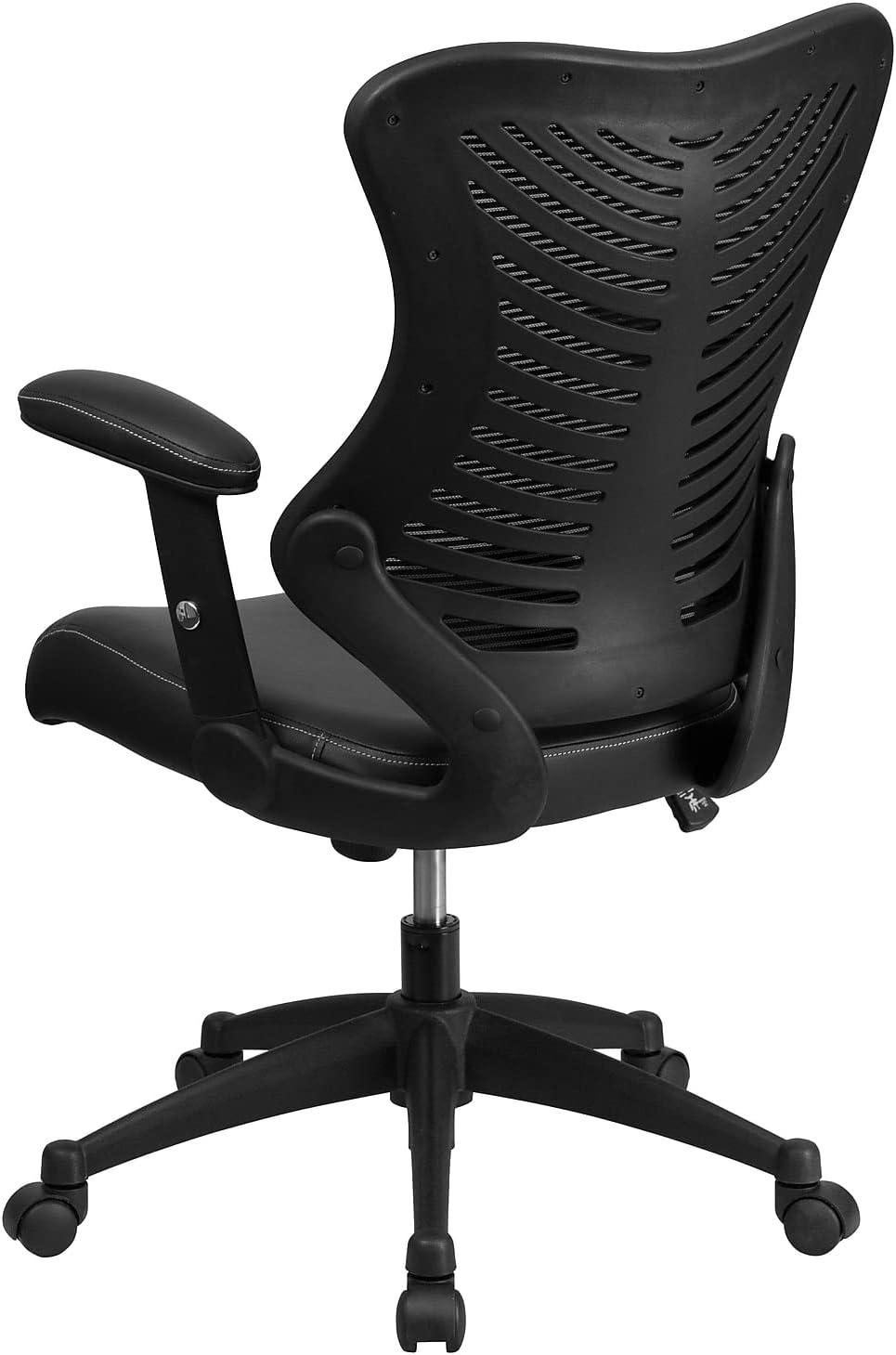 Kale High Back Black Mesh Executive Swivel Chair with LeatherSoft Seat