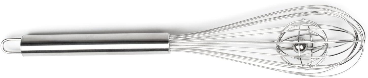 Stainless Steel Basket Cage Whisk with Ball, 12.5 inches