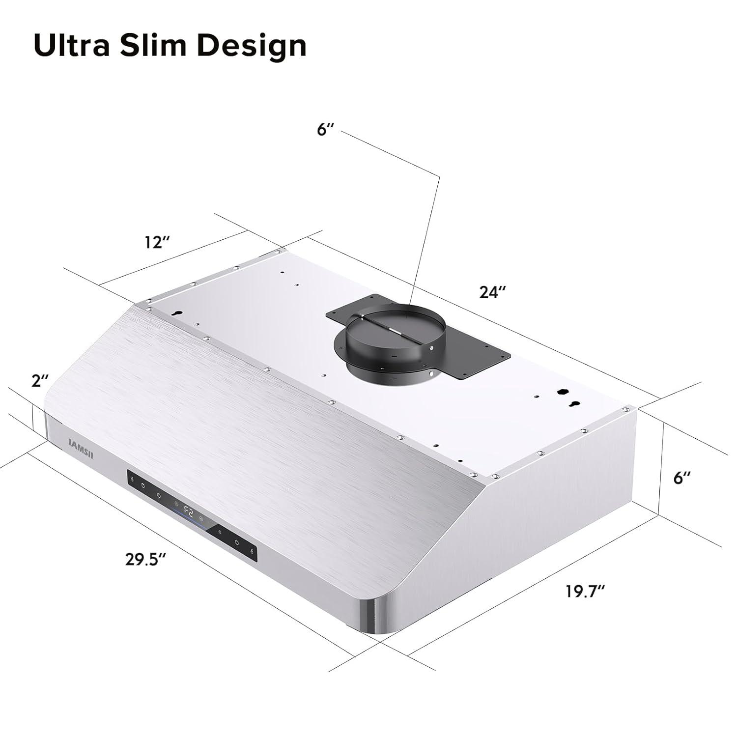 36 in. 900 CFM Ducted Under Cabinet Range Hood in Stainless Steel with Remote Control and LED Lights