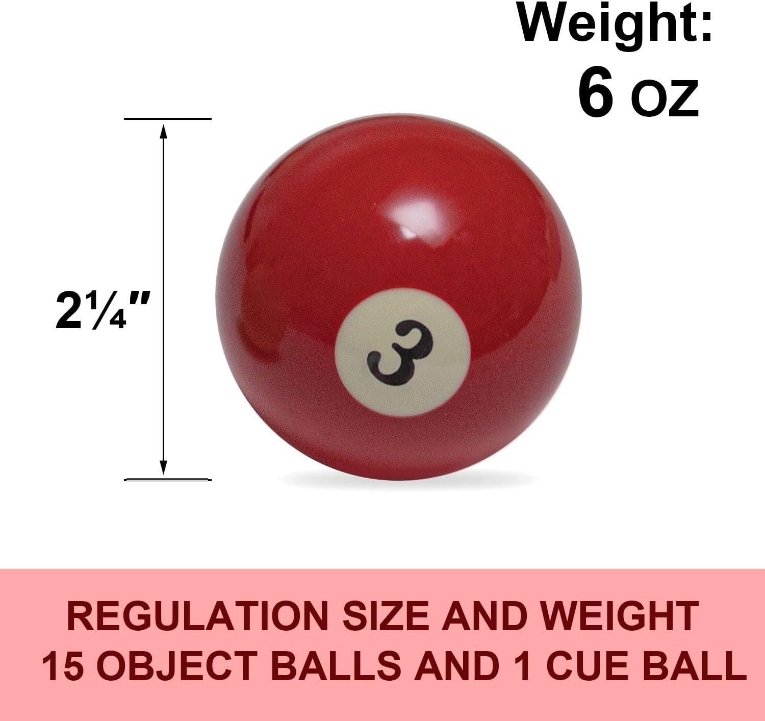 Regulation Size Resin Billiard Balls Set with Numbers