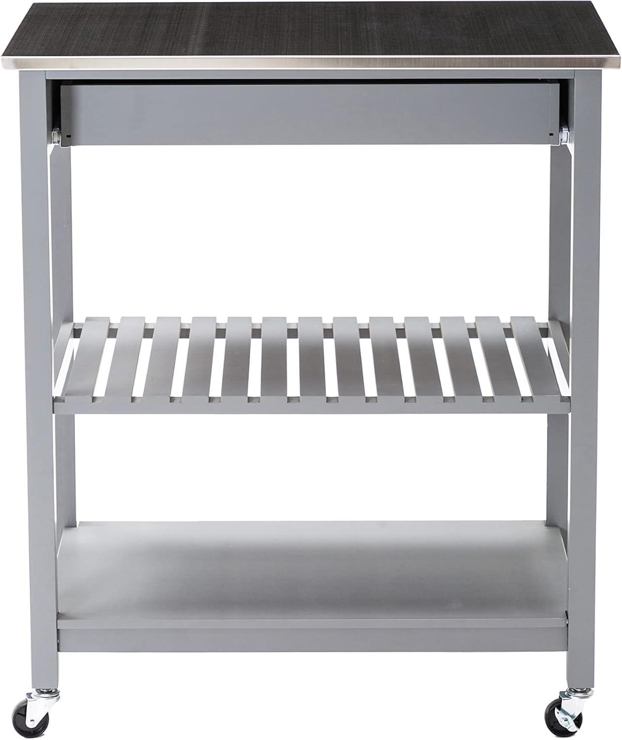 Holland Kitchen Cart with Stainless Steel Top - Boraam