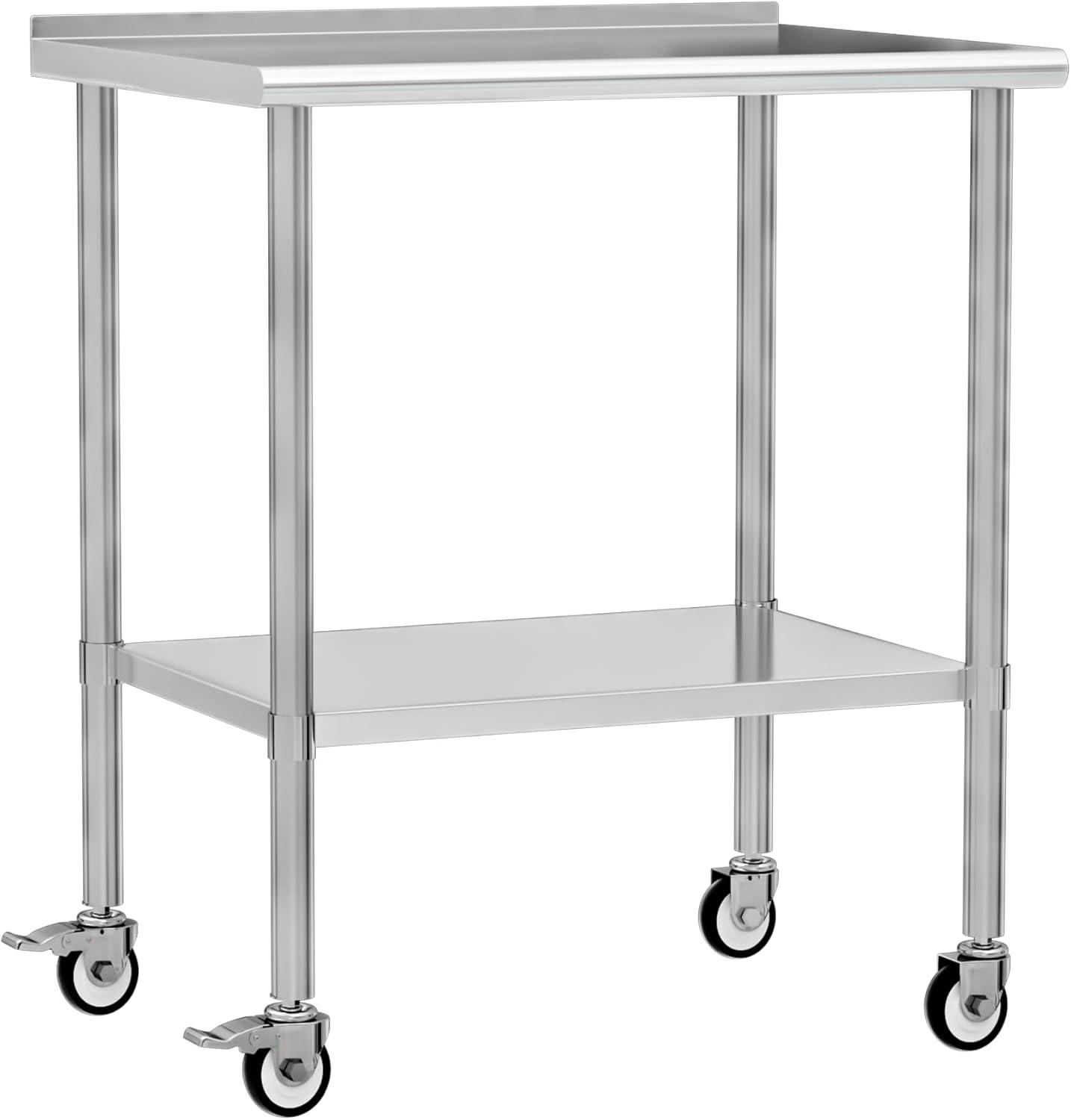 Sakiyr Stainless Steel Work Table, Heavy Duty Commercial Food Prep Table with Undershelf for Home Kitchen