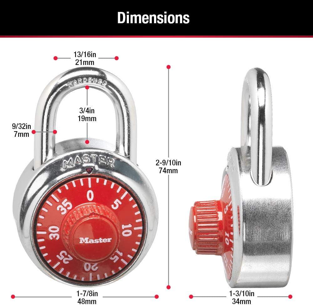 Master Lock 2 in. H X 7/8 in. W X 1-7/8 in. L Steel 3-Dial Combination Padlock