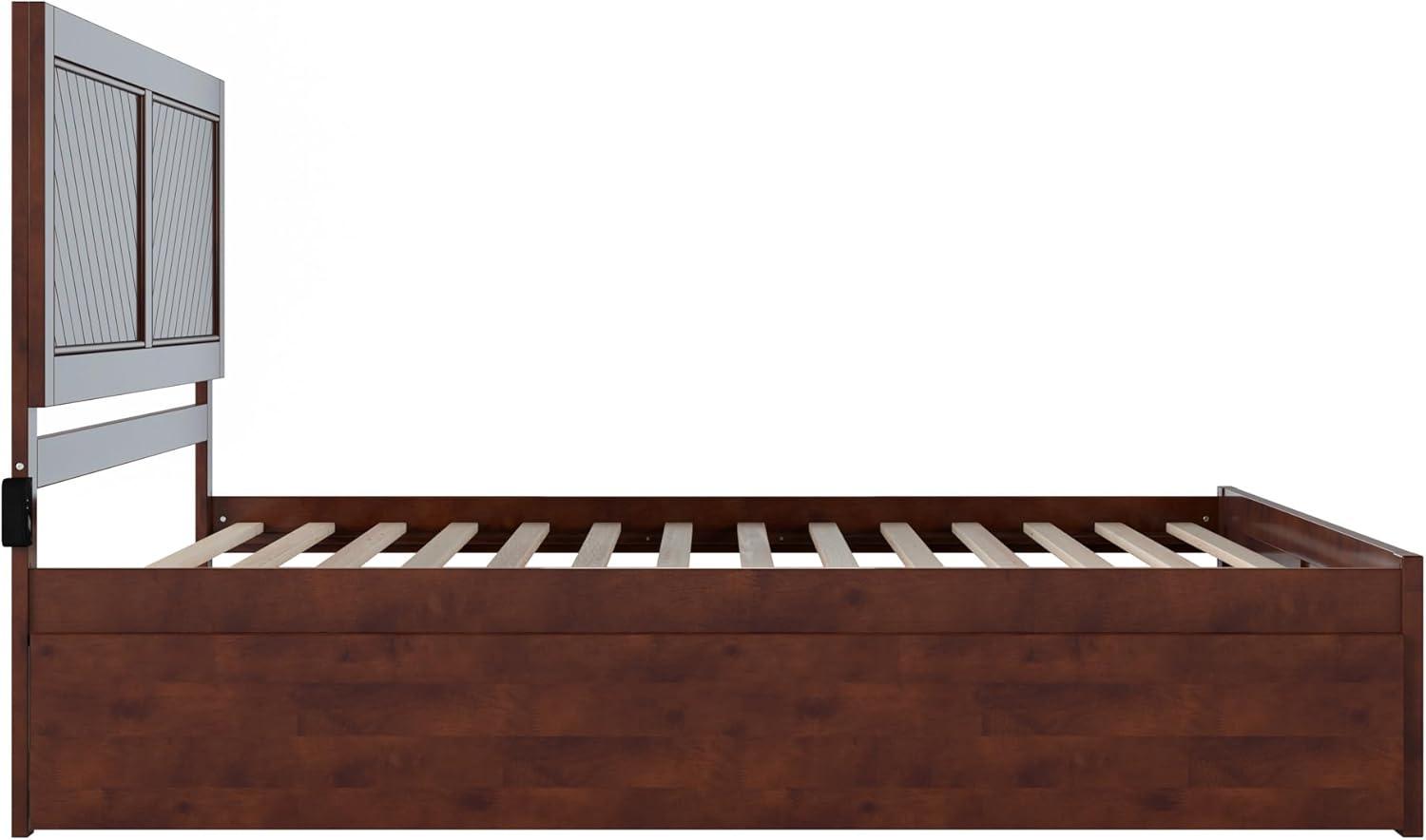 AFI Canyon Walnut Solid Wood Platform Bed with Matching Footboard & Twin-XL Trundle, King