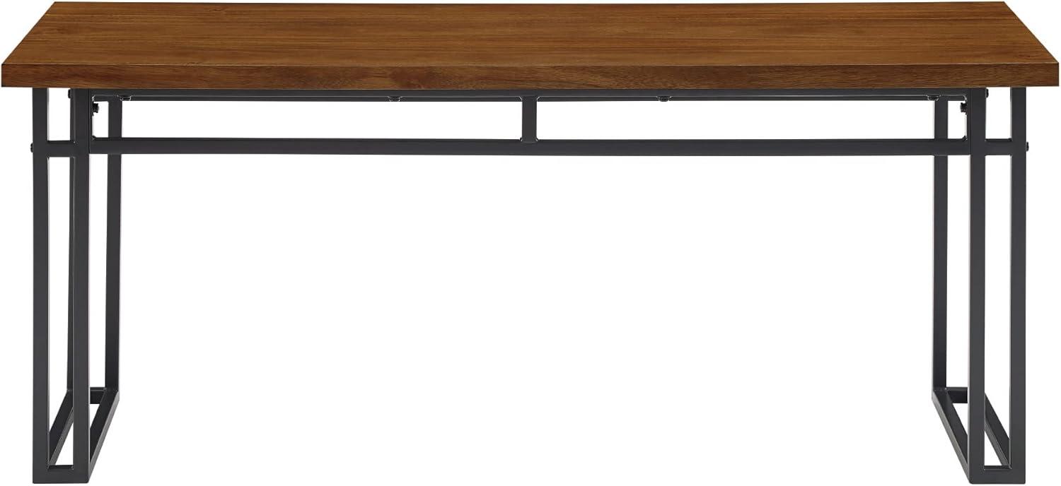 Debasish Dual-Metal Leg Wood Dining Bench