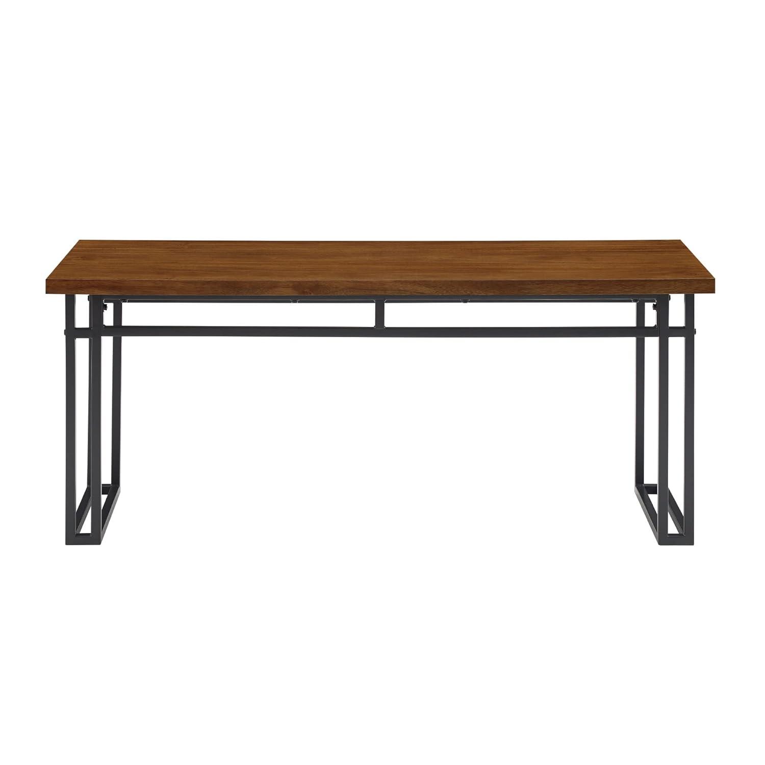 Debasish Dual-Metal Leg Wood Dining Bench