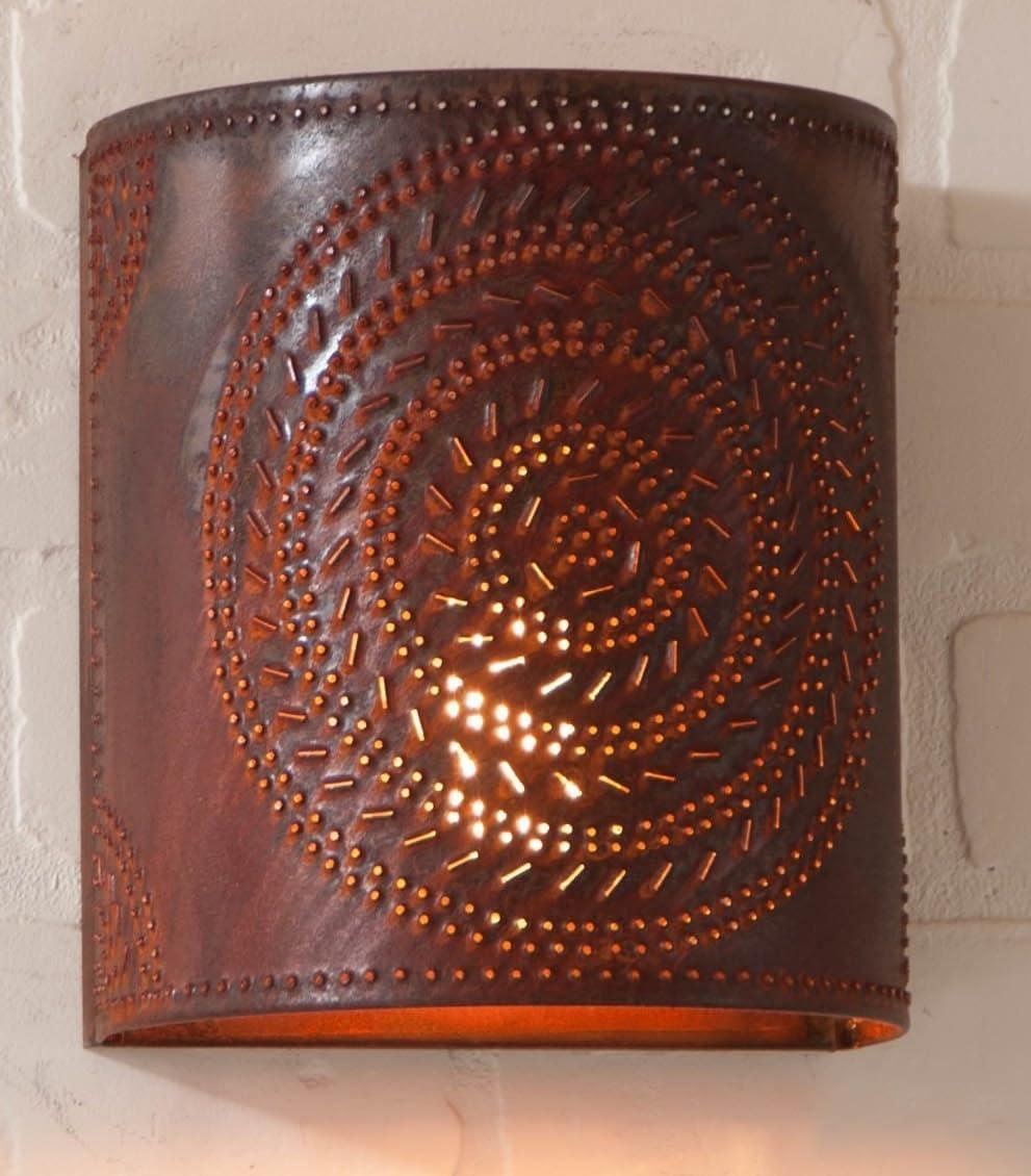 JepoIA 724CRT - Chisel Pattern One-Light Wall Sconce in Rustic Tin