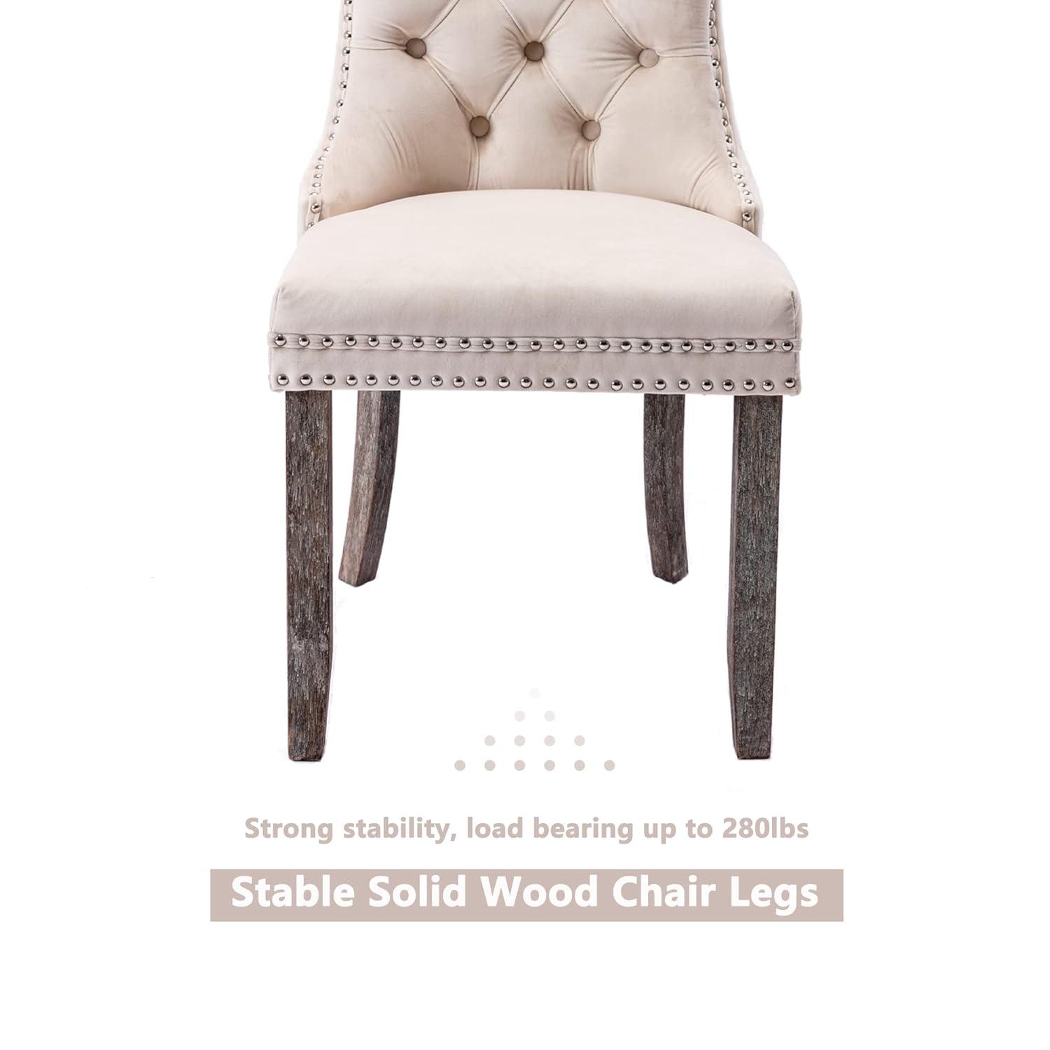 Velvet Upholstered Wing Back Dining Chair (Set of 6)