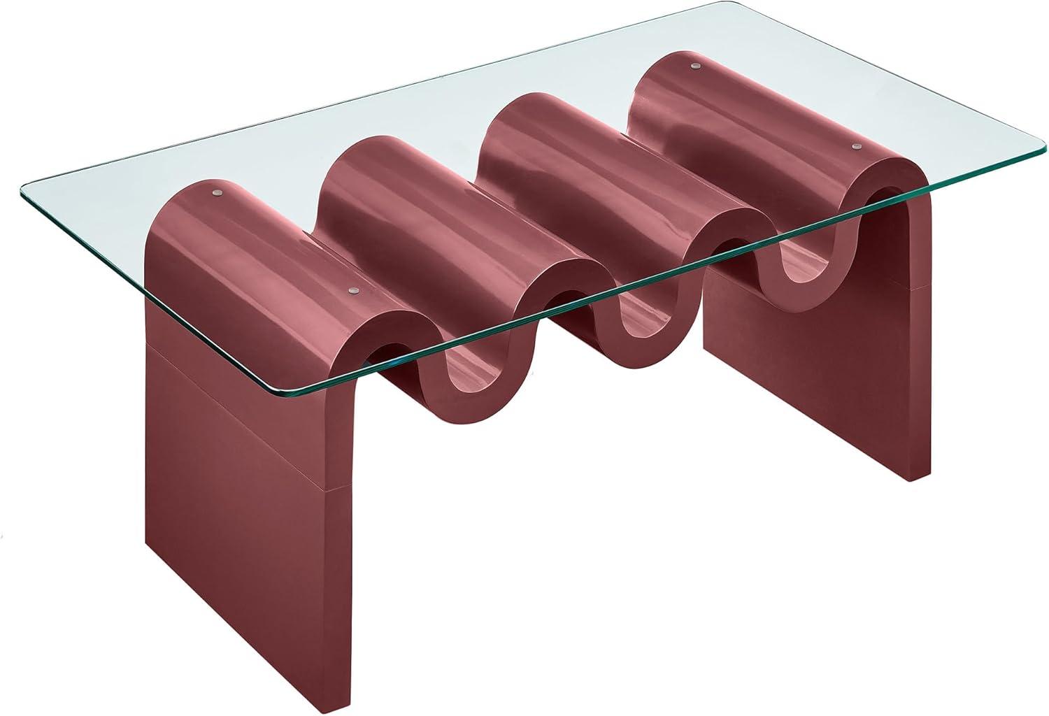 Modway Ondine Glass Top Coffee Table In Spiced Apple