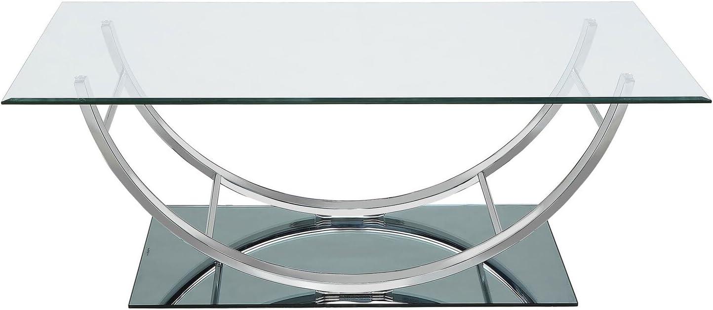 Danville Coffee Table with Glass Top Chrome - Coaster