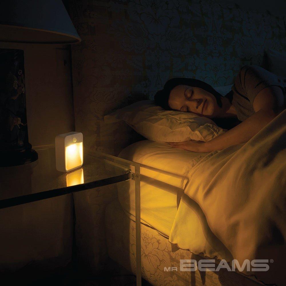 Battery-Operated, Motion-Sensing, Stick-On, Perfect for Sleep, White Amber LED Nightlight