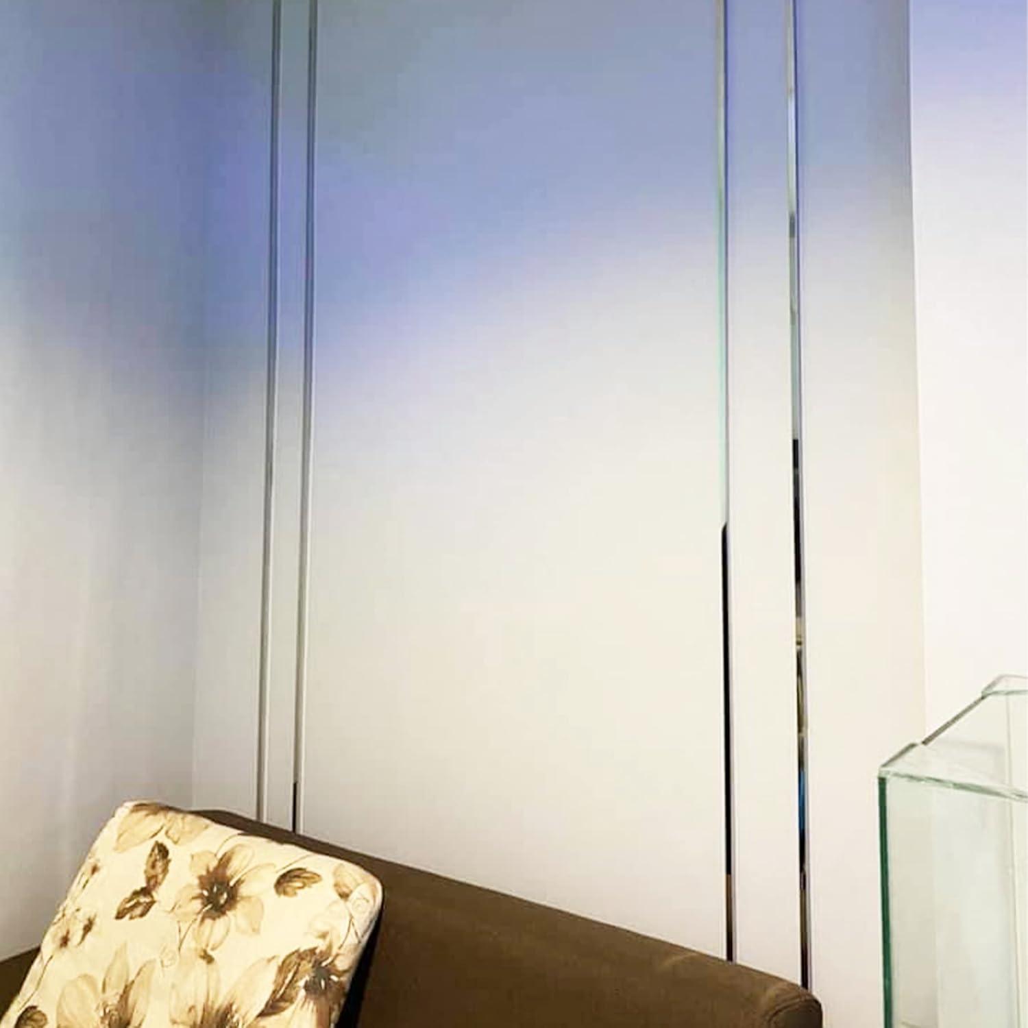 Stainless Steel Wall Molding Trim Peel and Stick, Flexible Self-Adhesive Metal Trim for Ceiling, Mirror Frame and More, Mirror-Like Finish Metallized Silver