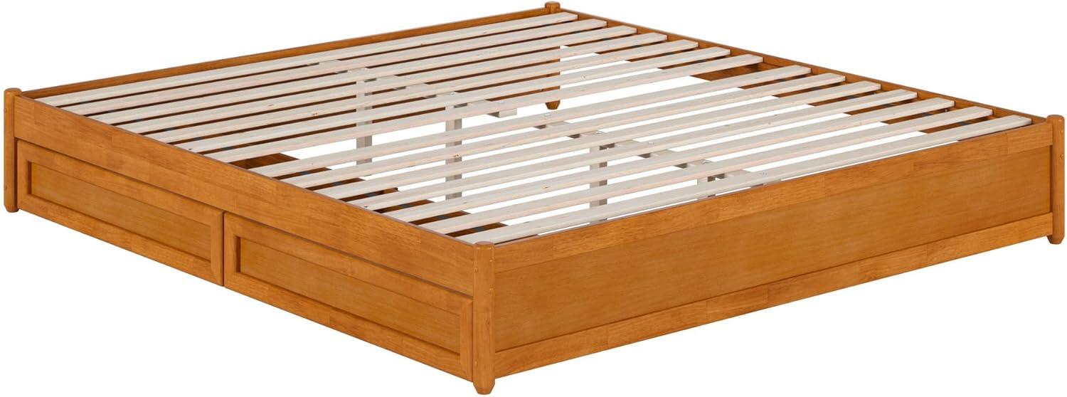 Barcelona Light Toffee King Wood Frame Platform Bed with Storage Drawers