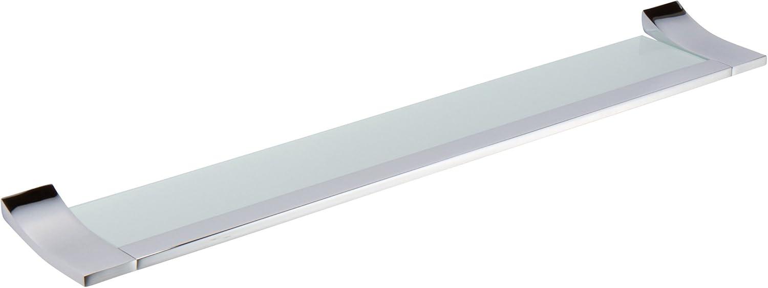 Cinu 30" Floating Polished Chrome Wall Shelf