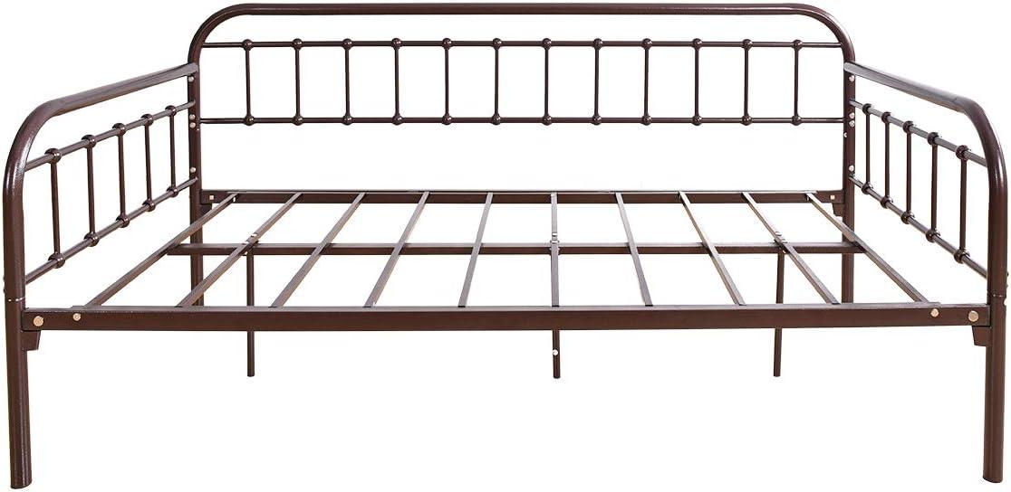 Twin Dark Copper Metal Daybed with Slats