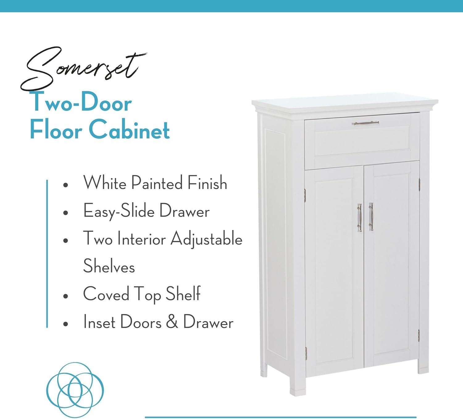 RiverRidge Somerset Two-Door Bathroom and Laundry Storage Cabinet with Drawer and Adjustable Shelf