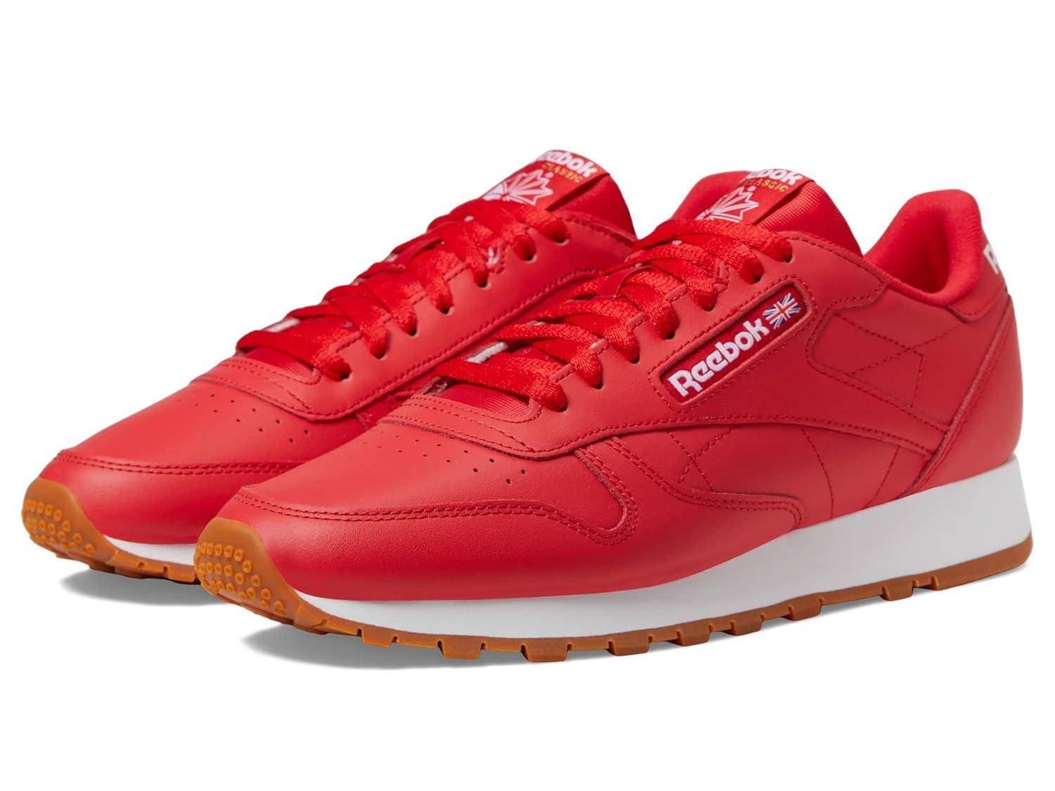 Mens Reebok CLASSIC LEATHER Shoe Size: 10.5 Vecred - Ftwwht - Rbkg03 Fashion Sneakers