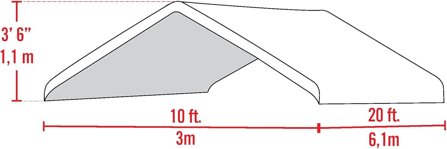 ShelterLogic 10' x 20' White Waterproof Canopy Replacement Cover