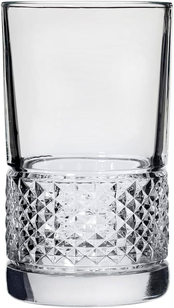 16oz Clear Textured Highball Glass Set of 4