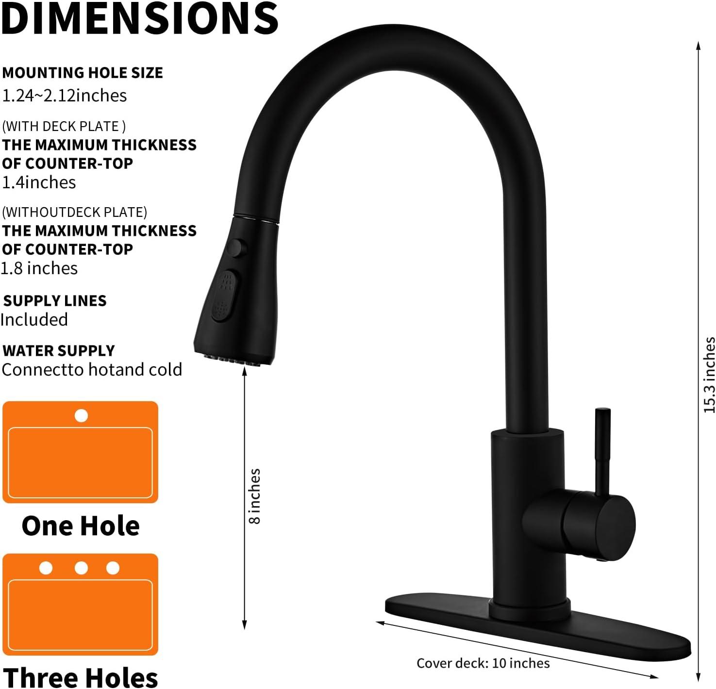 GAGALIFE Single Handle Pull Down Sprayer Kitchen Faucet High Arc Stainless Steel Faucet with 3-Function Sprayer JJL-CL-PT-SDP-C