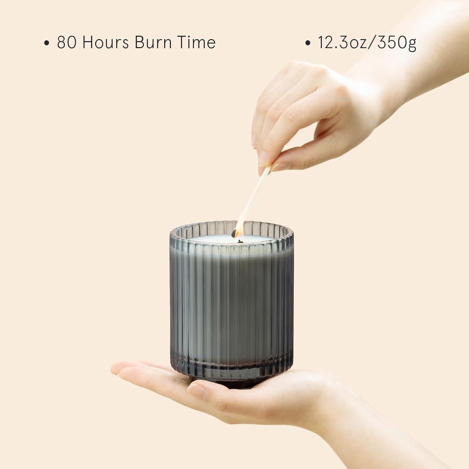 LA JOLIE MUSE Linen Scented Candle, Candles for Home Scented, Luxury Jar Candles Gifts for Women & Men, 80 Hours Long Burning, 12.3oz