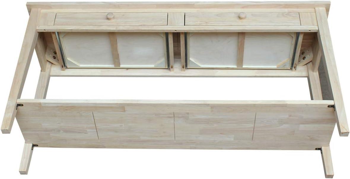 International Concepts 48" Spencer Console Server Table Light Brown: Hardwood Frame, Fixed Shelf Storage