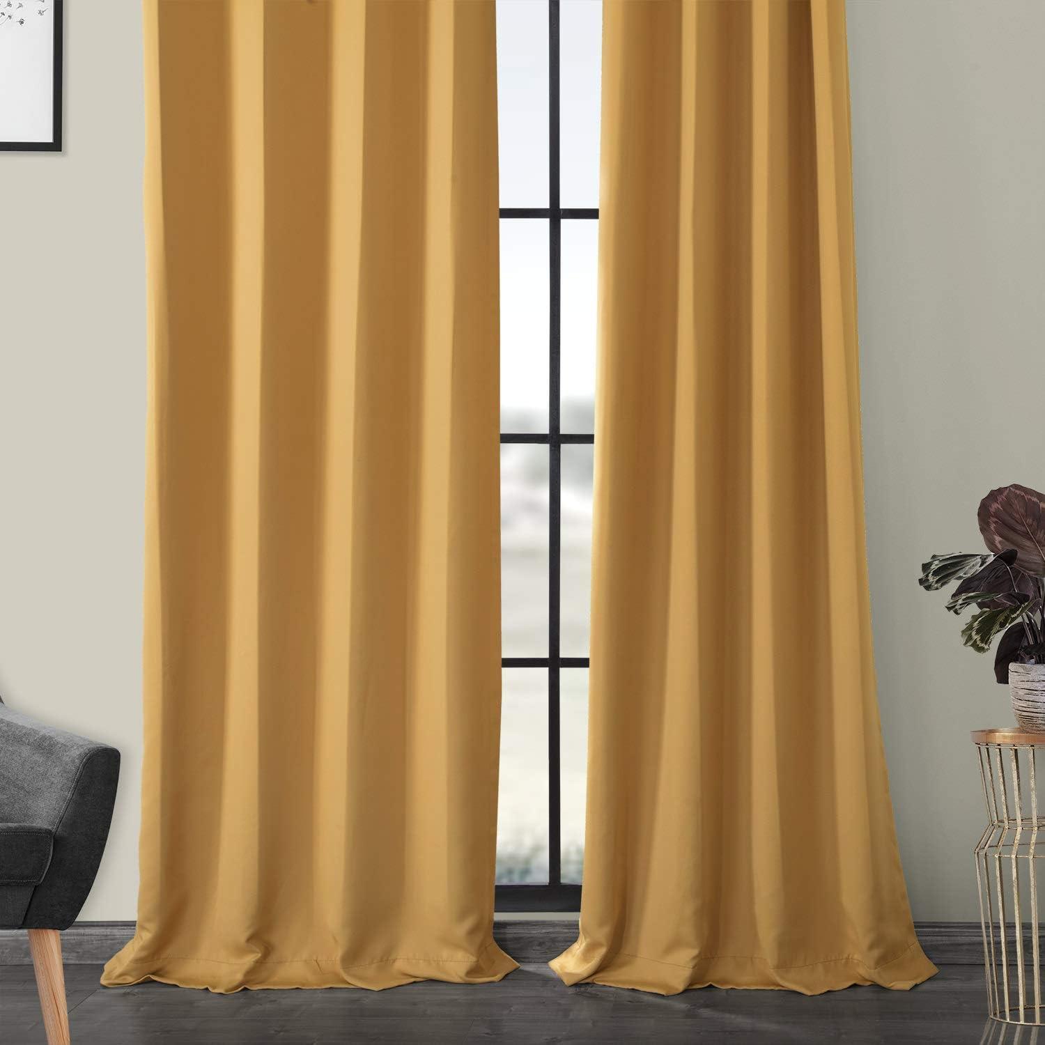 Marigold Grommet Blackout Room Darkening Curtain (1 Panel), Marigold, 50W X 96L